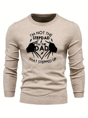 DAD Print Knitted Sweater for Men