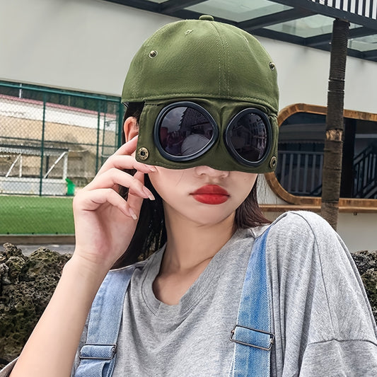 Aviator Glasses Baseball Cap Vintage Solid Hip Hop Dad Hat Adjustable Sun Hats