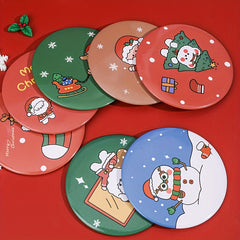 Christmas Theme Round Mirror Pocket Size Makeup Mirror for Travel