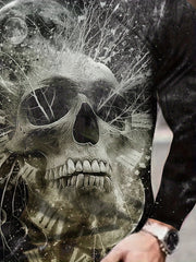 Skull 3D Print Men's Long Sleeve Graphic T-Shirt for Autumn