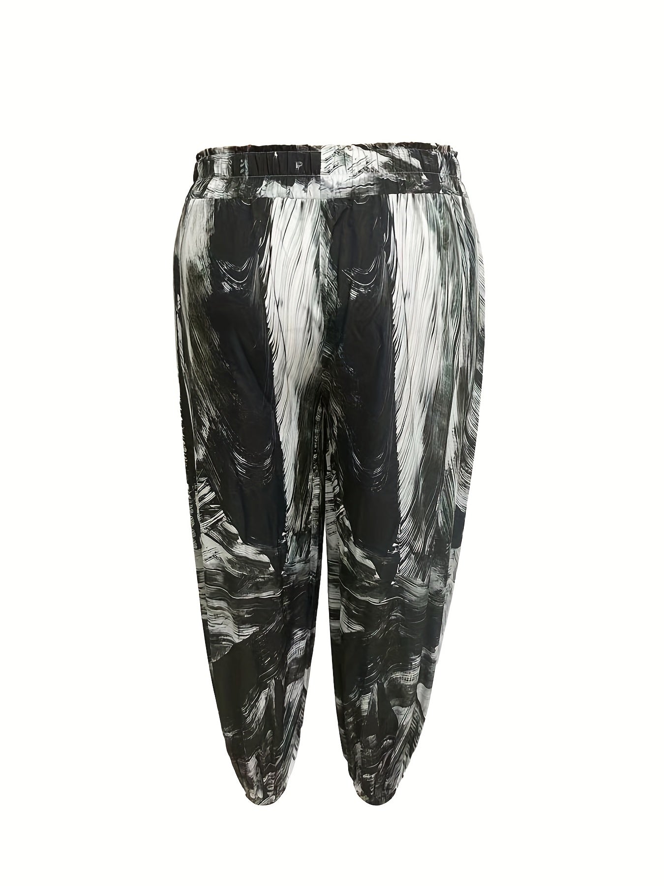  Boho Pants Women's Plus Allover Print Lantern Trousers