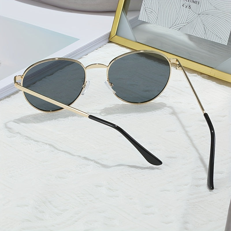 Metal Sunglasses Retro Vintage Driving Travel UV400 with Case
