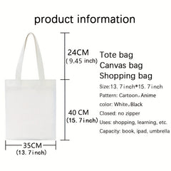 Life Goes On Pattern Canvas Tote Lightweight Shopping Tote