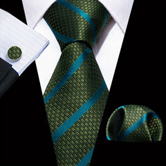 Men's Diagonal Striped Jacquard Tie Set