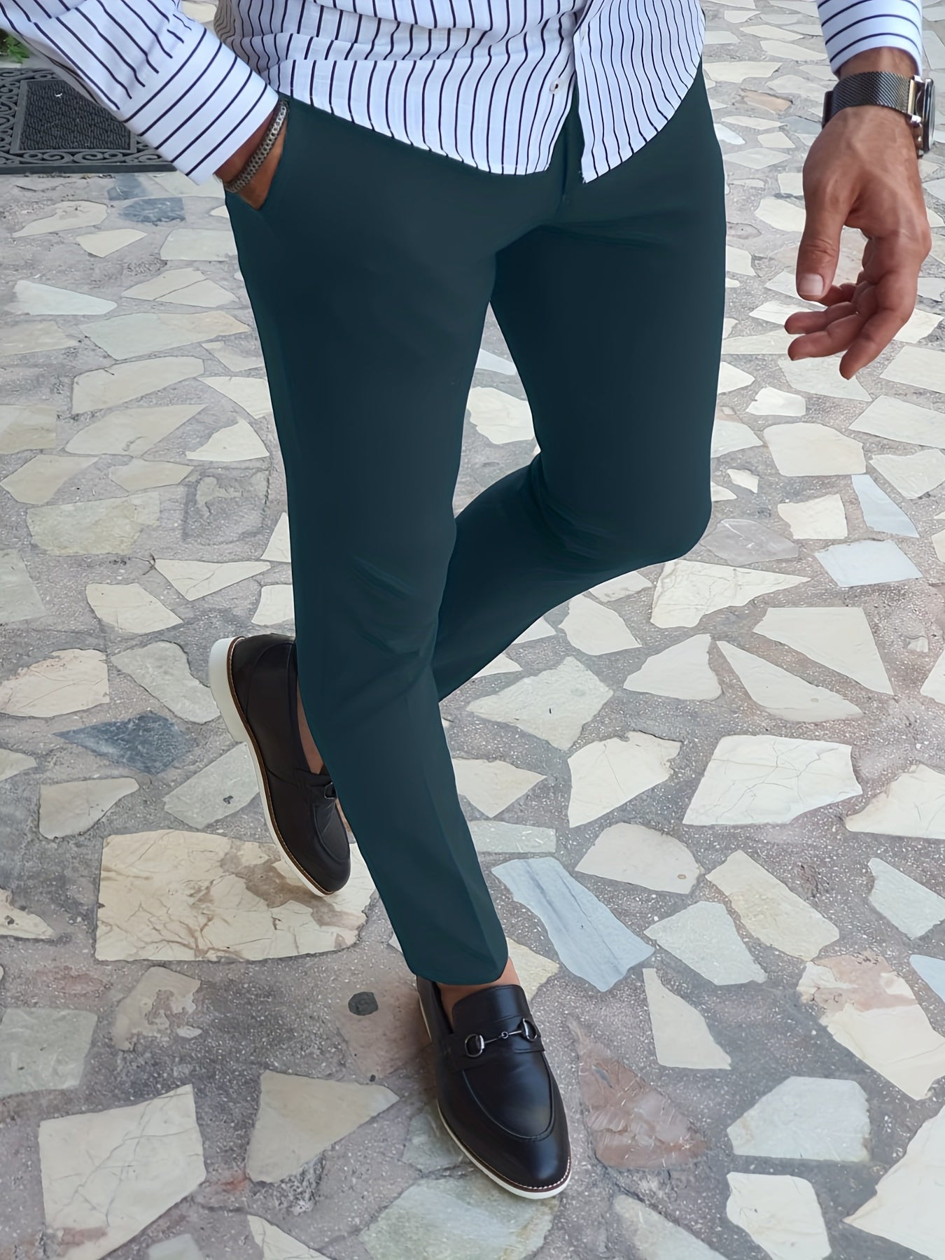 Men's Slim Fit Vintage Style Stretch Dress Pants