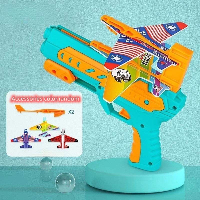 Ejection Aircraft Gun Foam Paper Glider Launcher Toy
