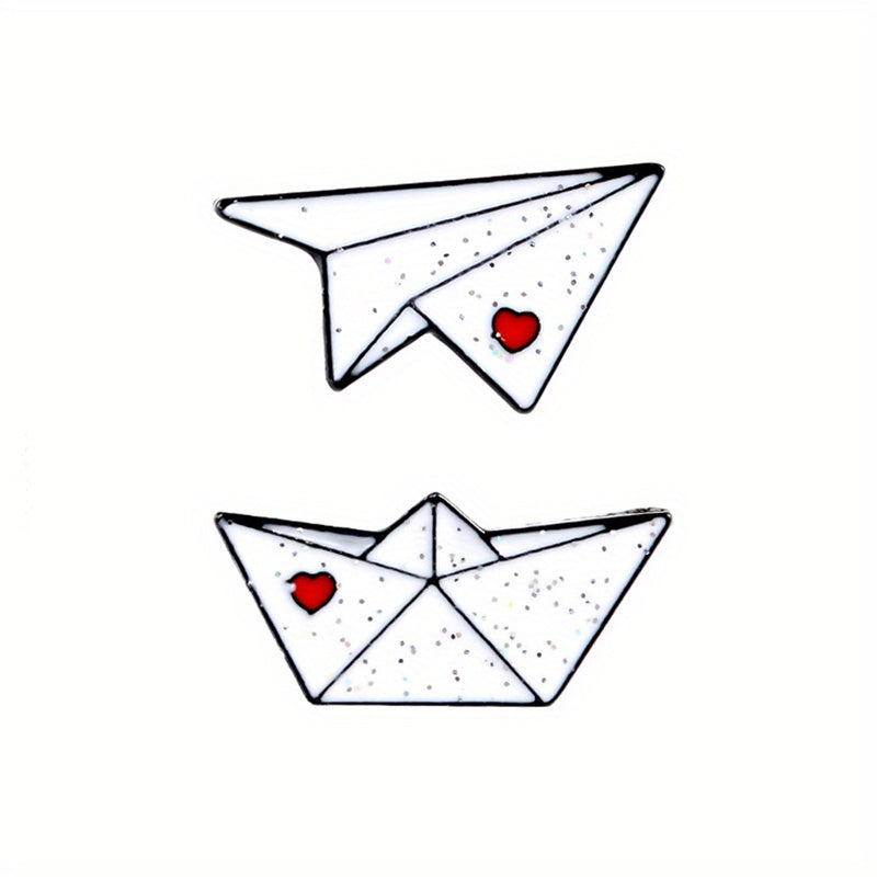 Airplane Boat Enamel Brooch Art Lapel Pin Jackets Hats Scarves Pants Pins