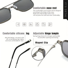 3-in-1 Magnet Clip Sunglasses for Men Women Polarized UV400