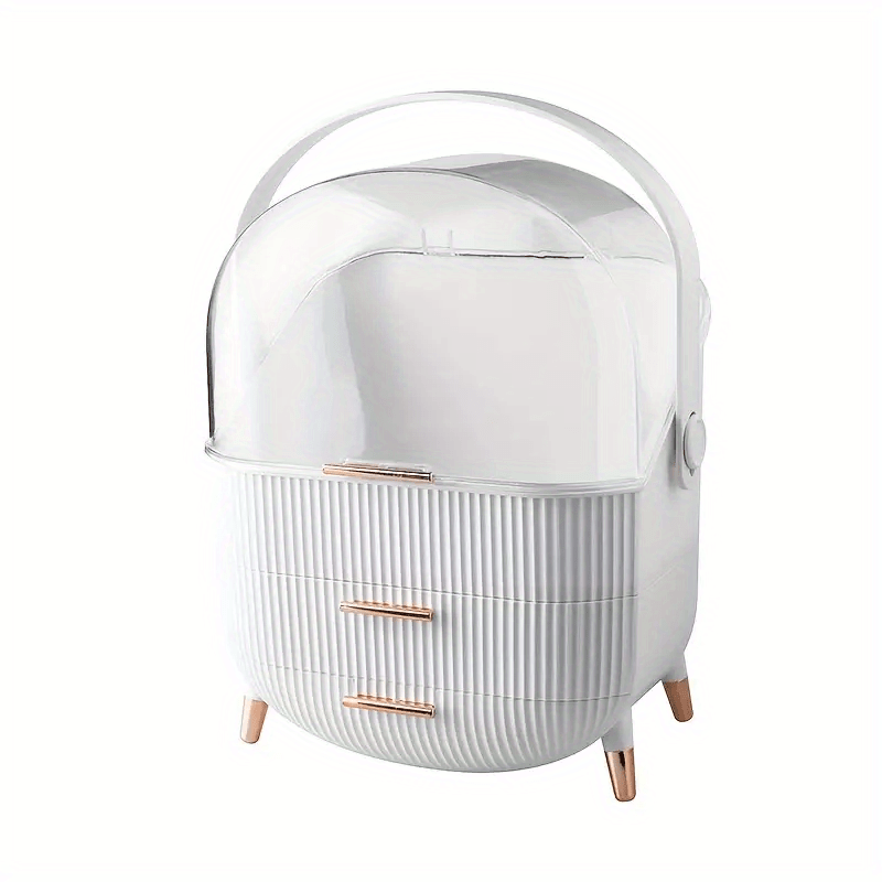 Waterproof Makeup Organizer with Lid and Drawers