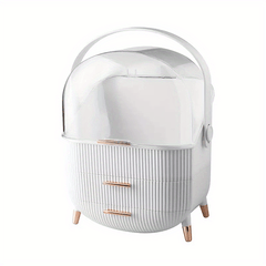 Waterproof Makeup Organizer with Lid and Drawers