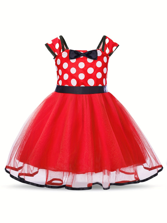 Baby Girl's Polka Dot Mesh Puffy Princess Dress
