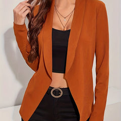  Casual Blazer Women's Plus Solid Long Sleeve Lapel Collar Blazer