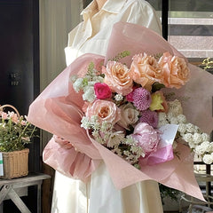 Waterproof Flower Wrapping Paper Bouquet Lined with Milk Reel, Solid Material