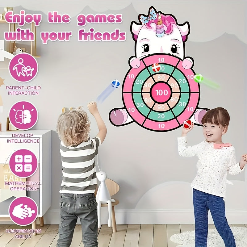 6pcs Sticky Ball Large Dartboard Set Indoor Outdoor Throwing Game