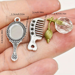Vintage Hairbrush, Mirror, Perfume Set for 1:12 Dollhouse