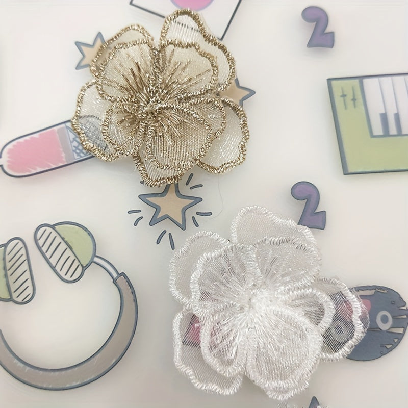 10pcs Lace Flower Patches DIY Clothing Appliques For Dress C
