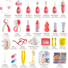 39pcs Doctor Role Play Game Set with Stethoscope Syringe Dental Tools