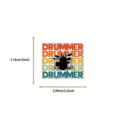 50pcs Rock Music Drum Waterproof Graffiti Stickers for Christmas Gift
