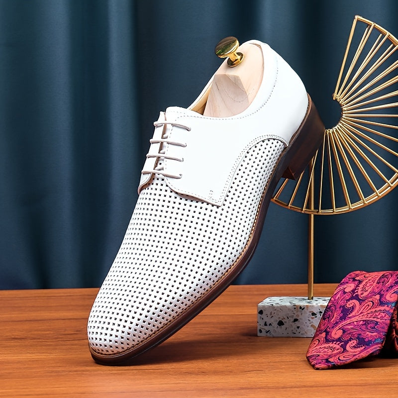 Men's Leather Oxford Derby Shoes For Wedding