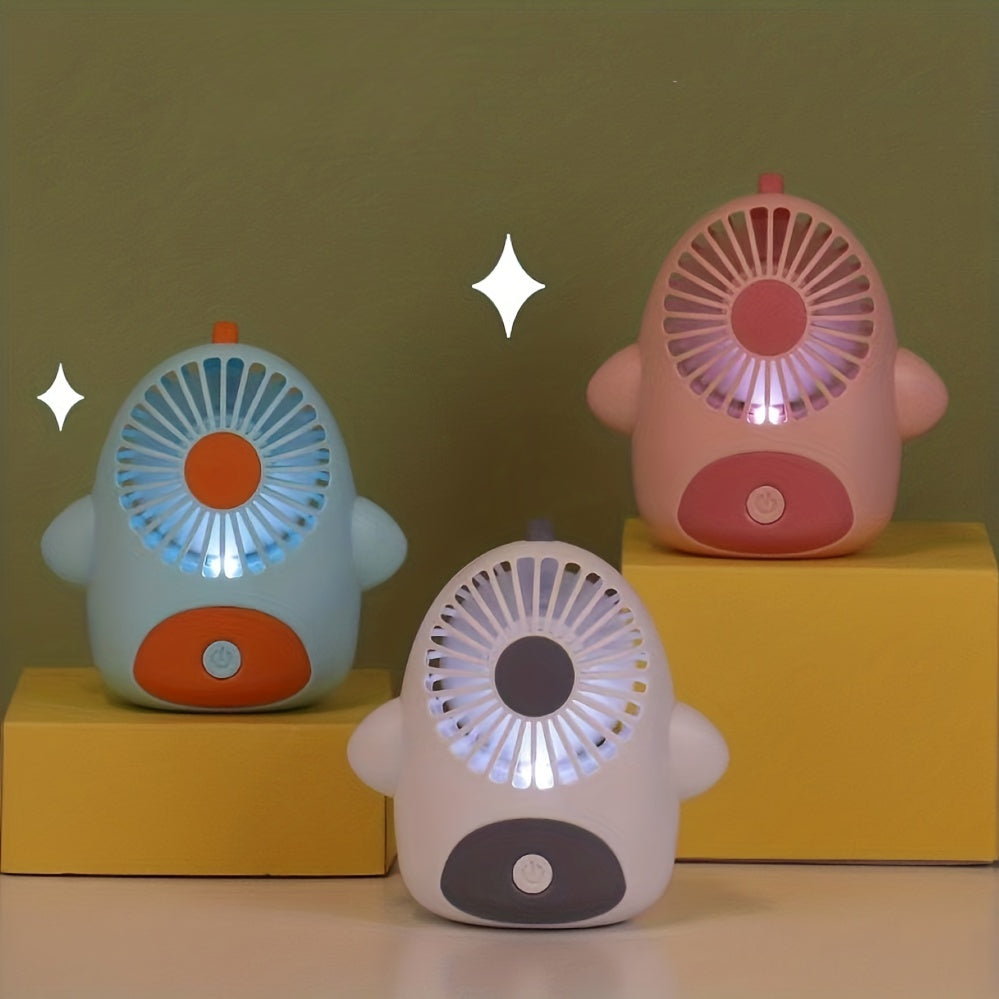 Summer Mini Strong Power Fan Durable Cartoon Handheld Small Fan