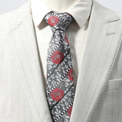 Men's Striped Rose Flower Party Necktie