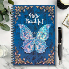 Vibrant Butterfly Spiral Notebook with Pink Illustration