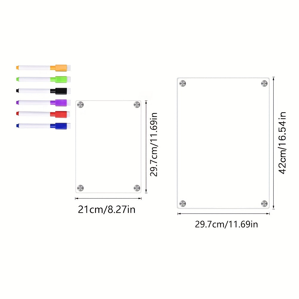Acrylic Magnetic Dry Erase Board Calendar 16x12 Clear Whiteboard for Fridge