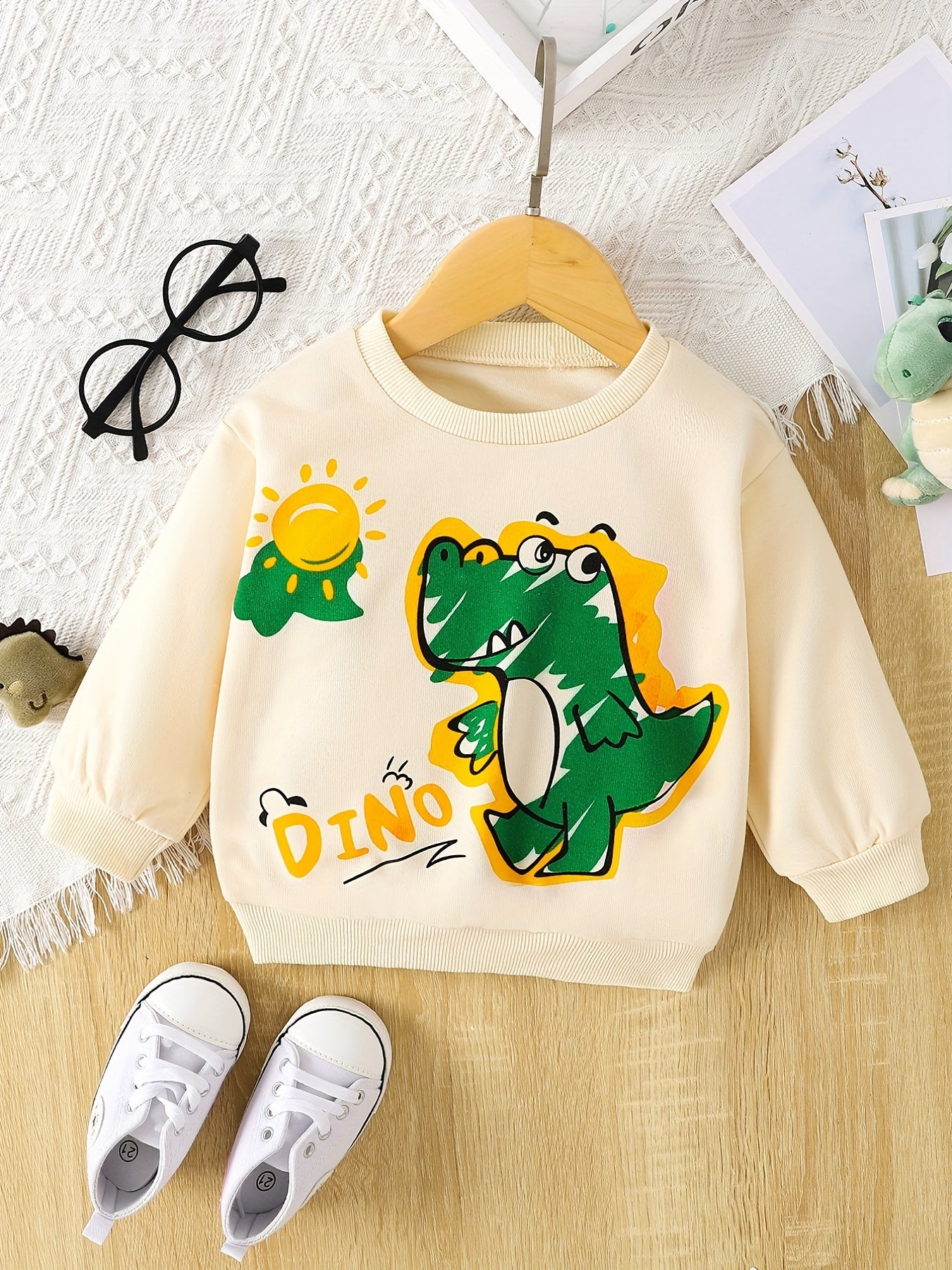 Baby Boys Dinosaur Graphic Pullover Sweatshirt