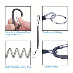 6pcs Fishing Tools Lanyard Retractable Safety Coiled Lanyard