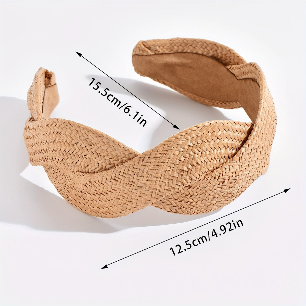 Straw Twist Headband Wide Brim Solid Hair Hoop Boho Party Banquet