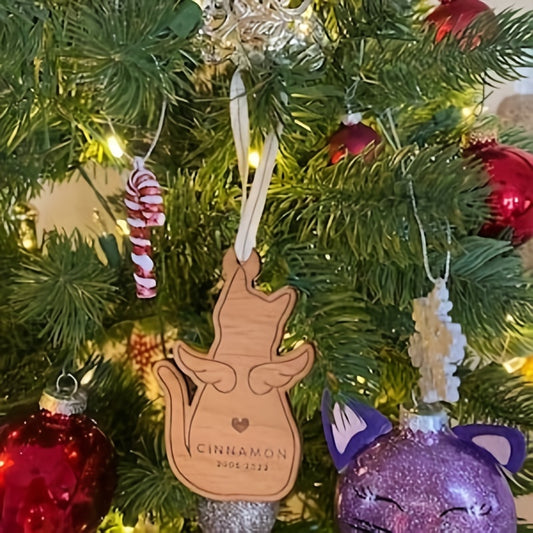 Personalized Dog Memorial Carved Ornament Pet Loss Gift