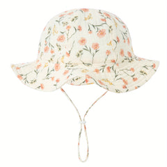 Kids Sunshade Strap Wide Brim Bucket Hat