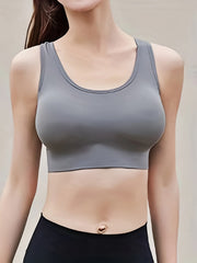 Criss Cross Back Sports Bra Push Up Shockproof