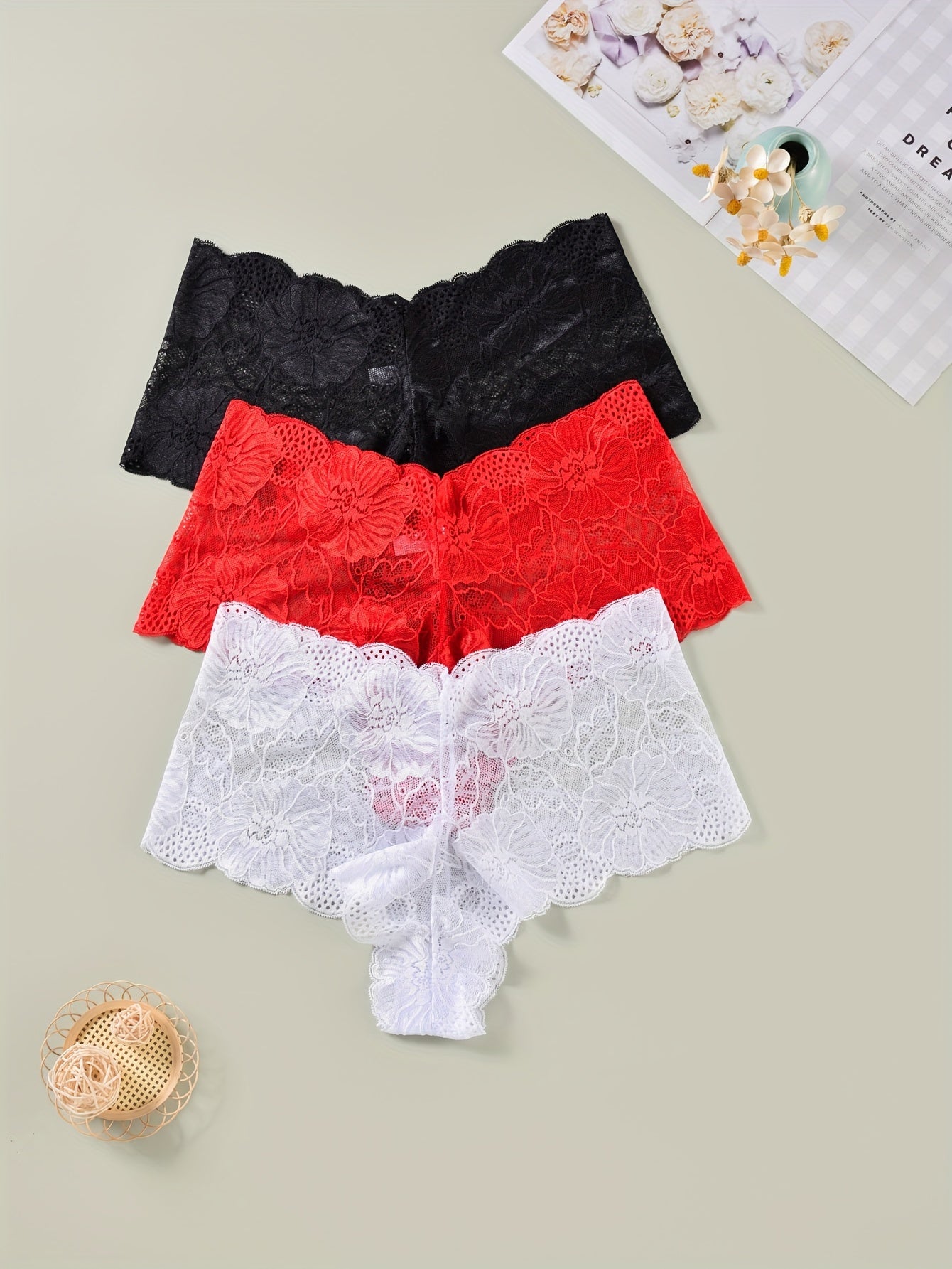  Lace Sexy Panties 3pcs