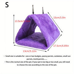 Plush Bird Hammock Cozy Hanging Hut for Parakeets Cockatiels Lovebirds Budgies