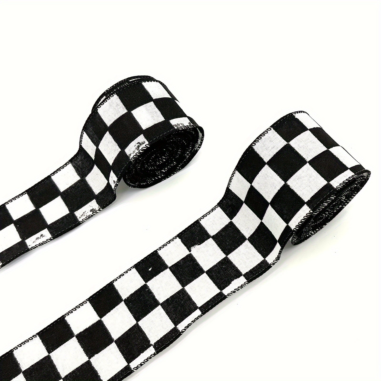 1pc Christmas Plaid Wired Ribbons Burlap Ribbon And Wrapping Ribbon