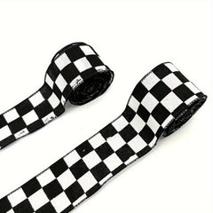 1pc Christmas Plaid Wired Ribbons Burlap Ribbon And Wrapping Ribbon
