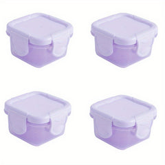 4pcs Mini Food Storage Container Leakproof Lid 60ml