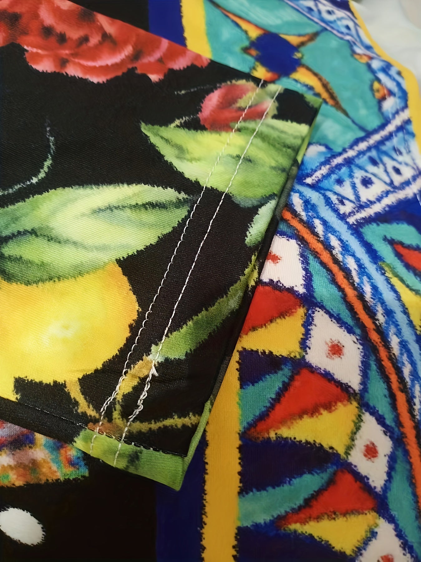  Geometric & Floral Print Cardigan