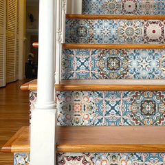 Bohemian Printed Staircase Stickers - Waterproof Home Decor Wallpa