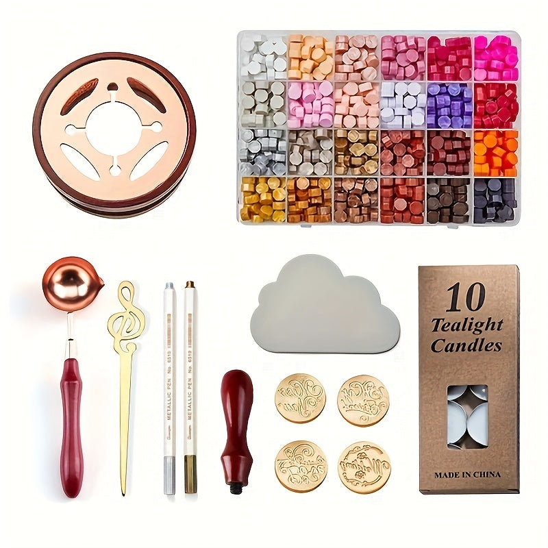 13pcs Fire Paint Seal Stamp Wax Pellet Set Wax Sealing Tools DIY Hand Craft