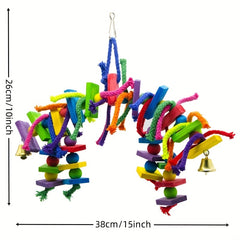 Colorful Parrot Toys Set - Bridges, Blocks, Ropes & More