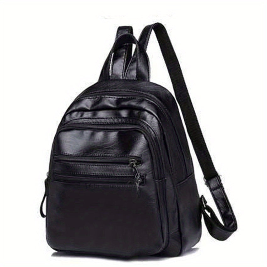 Minimalist Solid Backpack Zipper Storage Bag For School