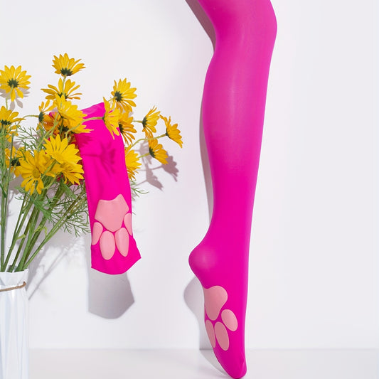 Bear Paw Print Socks Y2K Over The Knee Women's Stockings