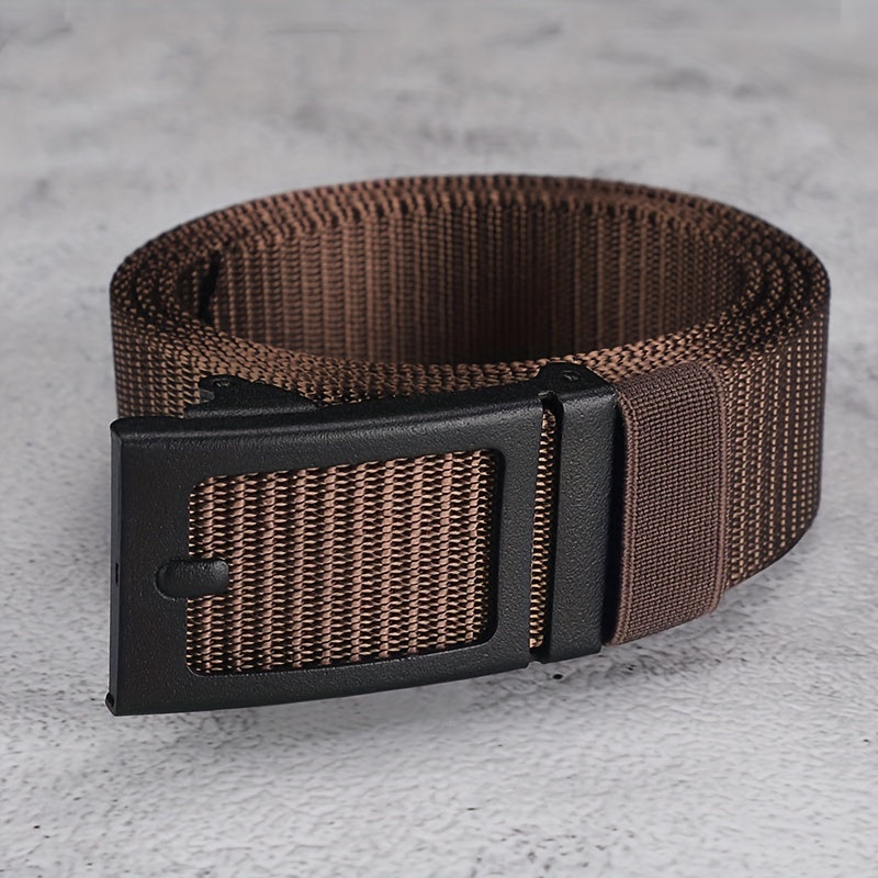 Men's Automatic Buckle Canvas Belt Inner Wear Casual Cargo Pants Belt