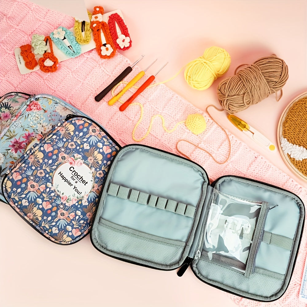 Crochet Storage Bag Knitting Needle Box Zippered Storage Bag