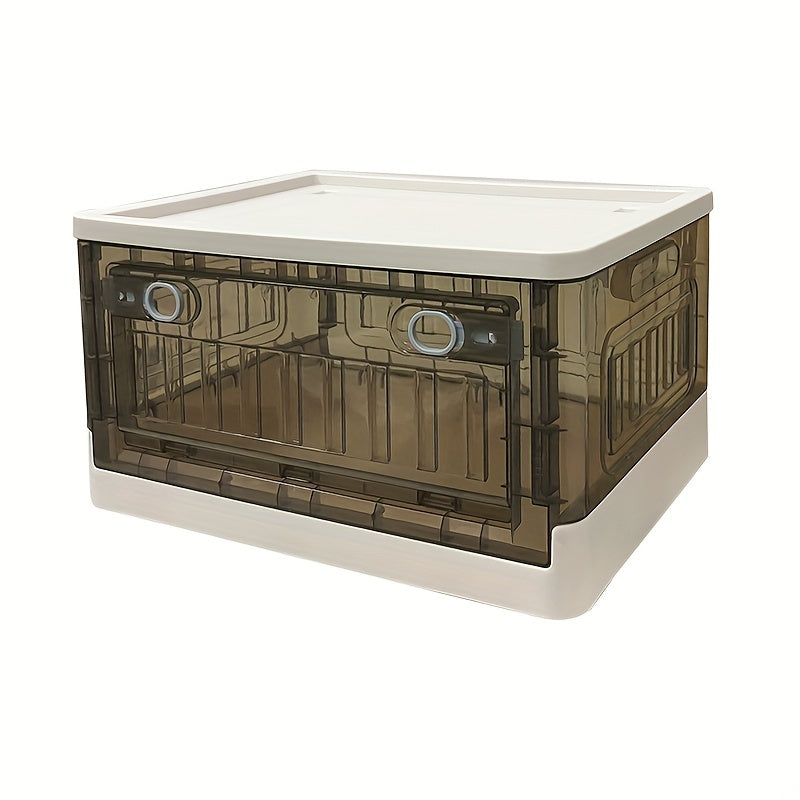 Plastic Foldable Storage Box With Door Stackable Storage Bin