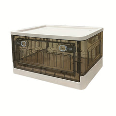 Plastic Foldable Storage Box With Door Stackable Storage Bin