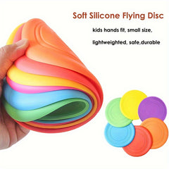 6pcs Colorful Silicone Flying Disc Outdoor Game Toy