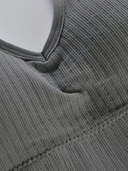 Ribbed Tank Top V Neck Sleeveless Casual Top